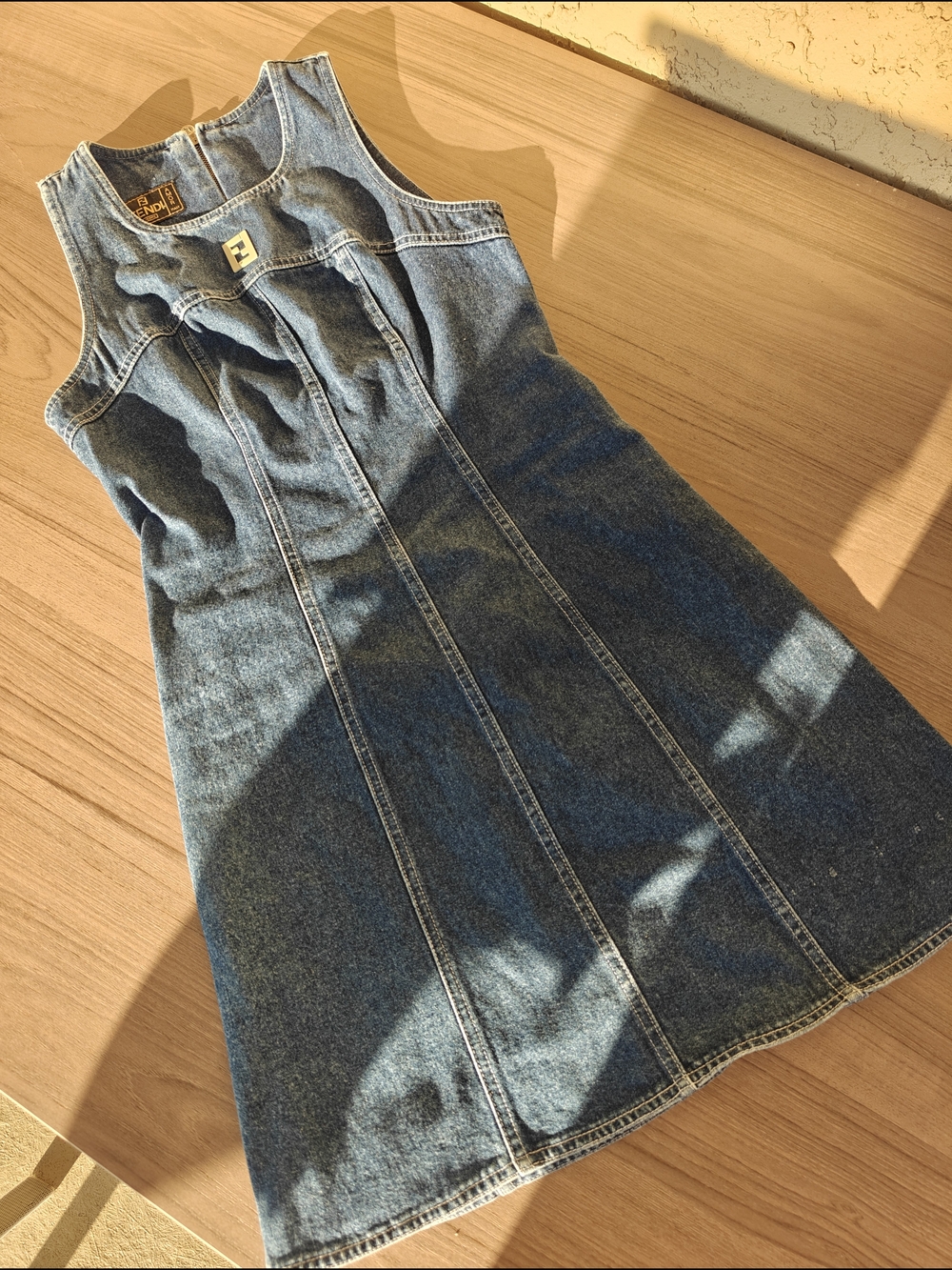 Vintage FENDI Denim A-Line Denim Dress